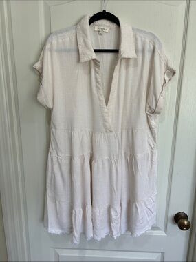 Umgee Linen Blend Tiered Dress